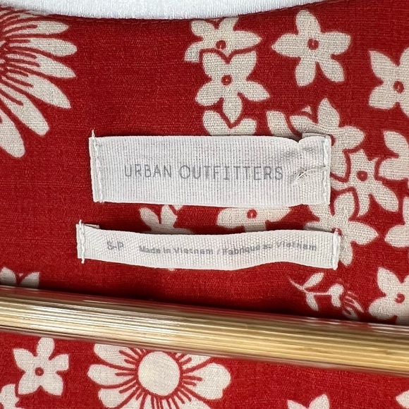 URBAN OUTFITTERS Deep Orange Floral High Low Wrap Dress - Picture 6 of 11